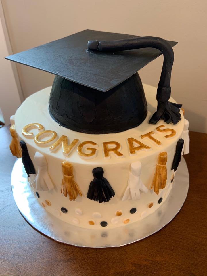 Gold Grad Cake