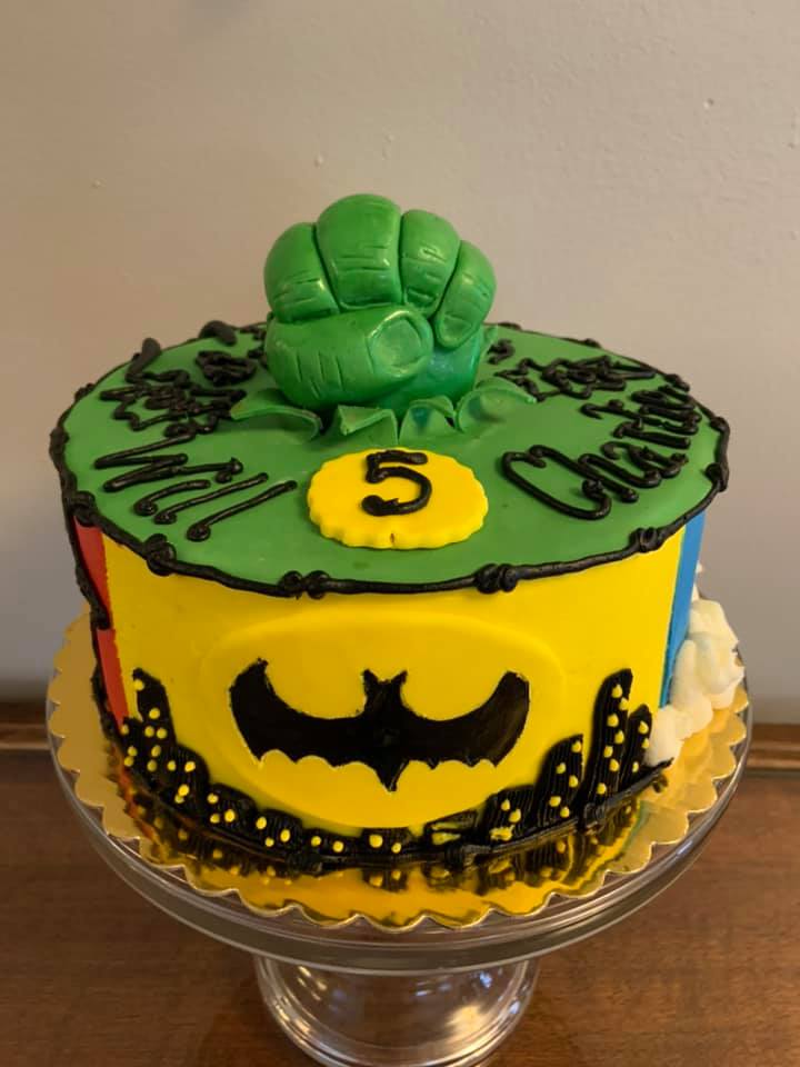 Superhero Bat Punch Cake